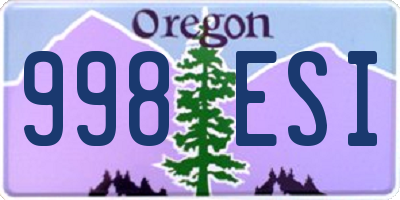 OR license plate 998ESI