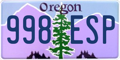 OR license plate 998ESP