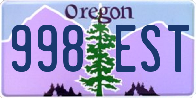OR license plate 998EST