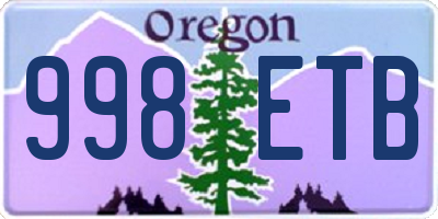 OR license plate 998ETB