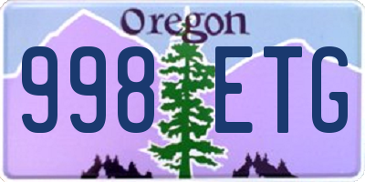 OR license plate 998ETG