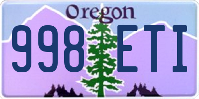 OR license plate 998ETI
