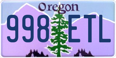 OR license plate 998ETL