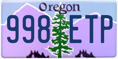 OR license plate 998ETP