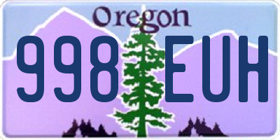 OR license plate 998EUH