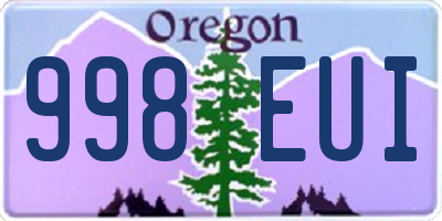 OR license plate 998EUI