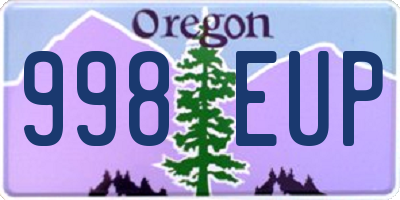 OR license plate 998EUP