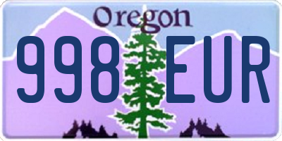 OR license plate 998EUR