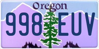 OR license plate 998EUV