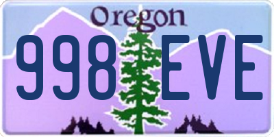 OR license plate 998EVE