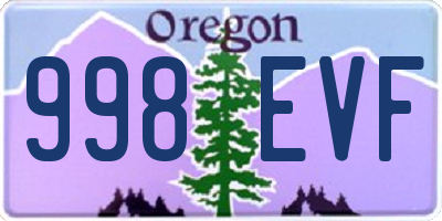 OR license plate 998EVF