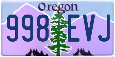 OR license plate 998EVJ