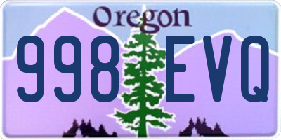 OR license plate 998EVQ