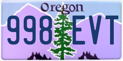 OR license plate 998EVT