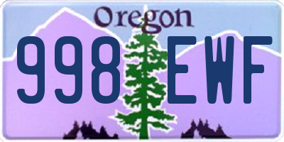OR license plate 998EWF