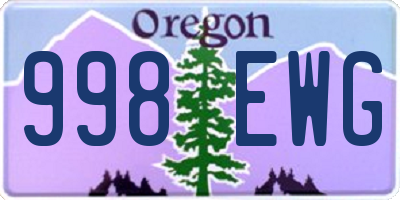 OR license plate 998EWG