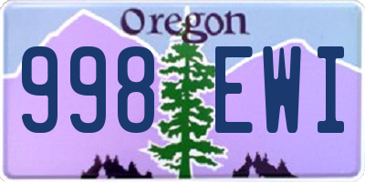 OR license plate 998EWI