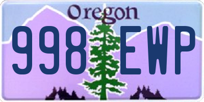 OR license plate 998EWP