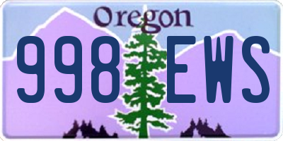 OR license plate 998EWS