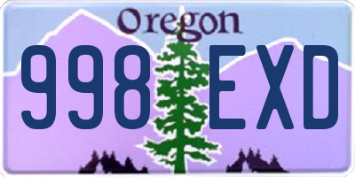 OR license plate 998EXD