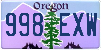 OR license plate 998EXW