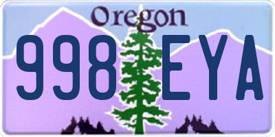 OR license plate 998EYA