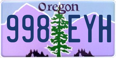 OR license plate 998EYH