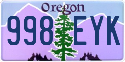 OR license plate 998EYK
