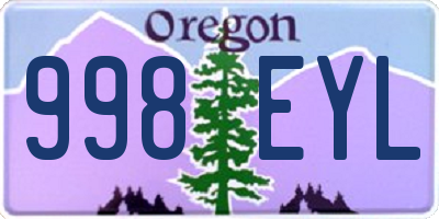 OR license plate 998EYL