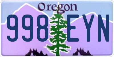 OR license plate 998EYN