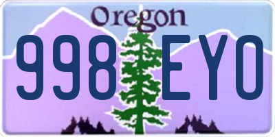 OR license plate 998EYO