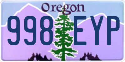 OR license plate 998EYP