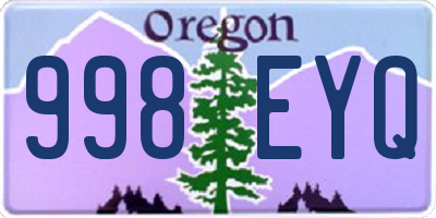 OR license plate 998EYQ