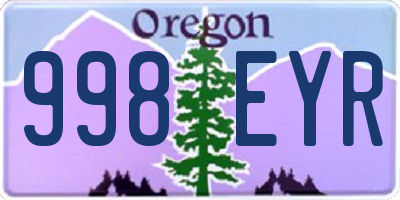 OR license plate 998EYR