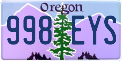 OR license plate 998EYS