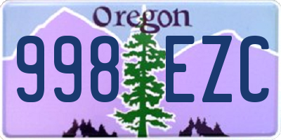 OR license plate 998EZC