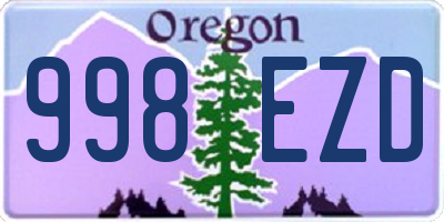 OR license plate 998EZD