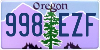 OR license plate 998EZF