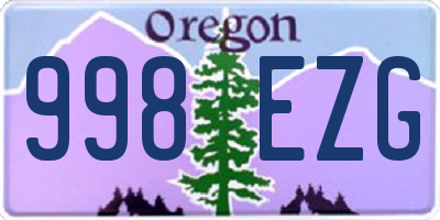 OR license plate 998EZG