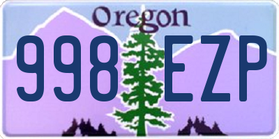 OR license plate 998EZP