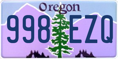OR license plate 998EZQ