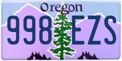 OR license plate 998EZS