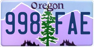 OR license plate 998FAE