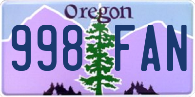 OR license plate 998FAN