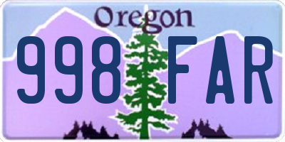OR license plate 998FAR