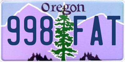OR license plate 998FAT
