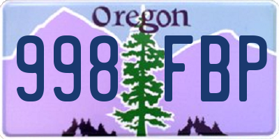 OR license plate 998FBP