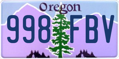 OR license plate 998FBV