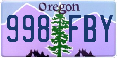 OR license plate 998FBY