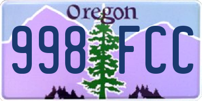 OR license plate 998FCC
